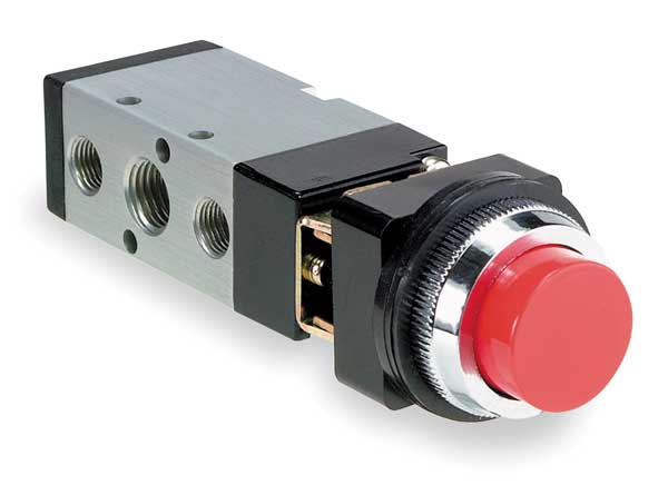 Manual Air Control Valve, 4-Way, 1/4in NPT