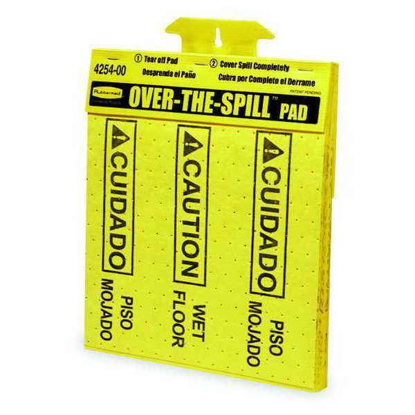 Absorbent Pad Tablet, Absorbs 2.34 gal. Universal, , Yellow