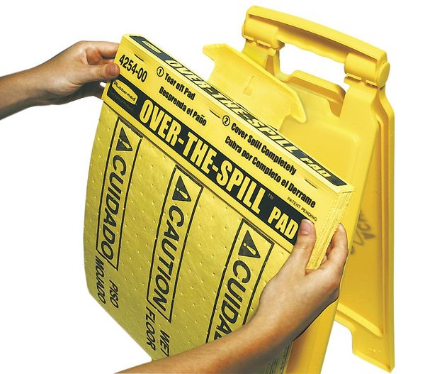 Absorbent Pad Tablet, Absorbs 2.34 gal. Universal, , Yellow