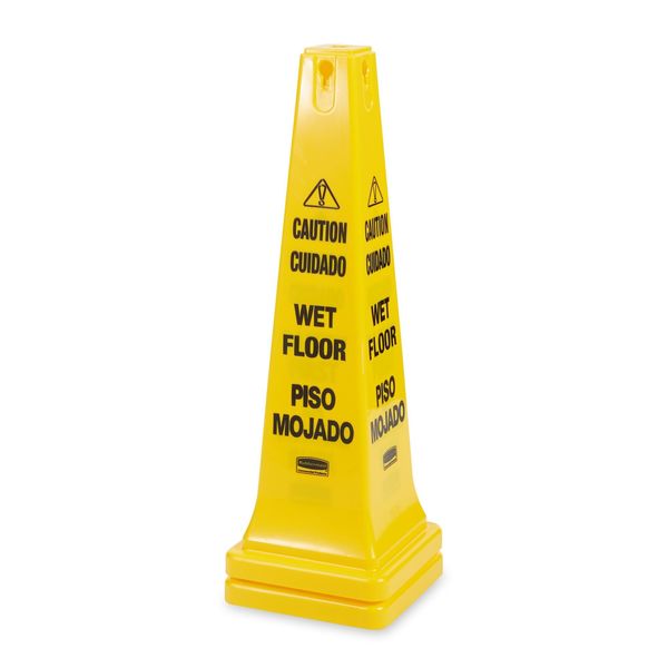 Safety Cone, 36 in Height, 12 1/4 in Width, HDPE, Cone, English, French, Spanish