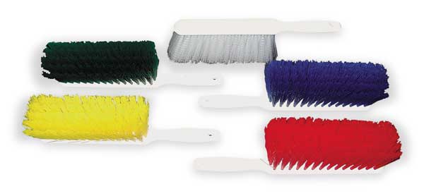2 1/2 in W Bench Brush, Soft, 5 in L Handle, 8 in L Brush, Red, Plastic, 13 in L Overall