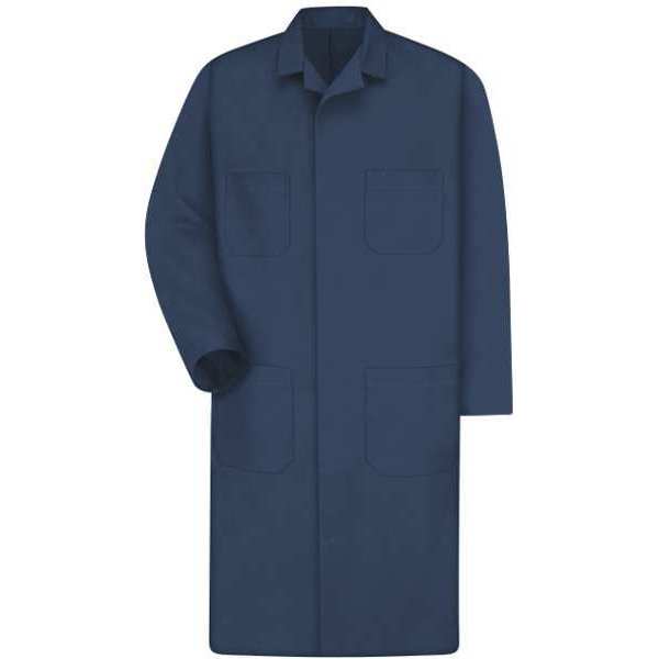 Collared Lab Coat, 2XL, Blue, 43-3/4 In. L