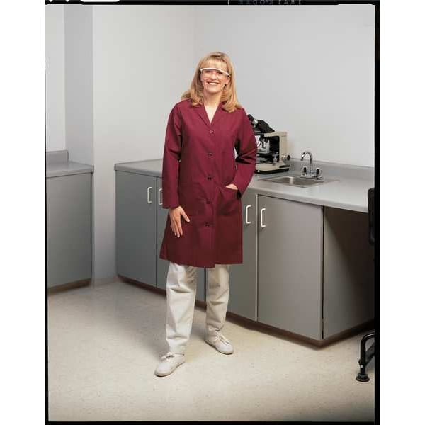 Collared Lab Coat, M, White, 39 In. L