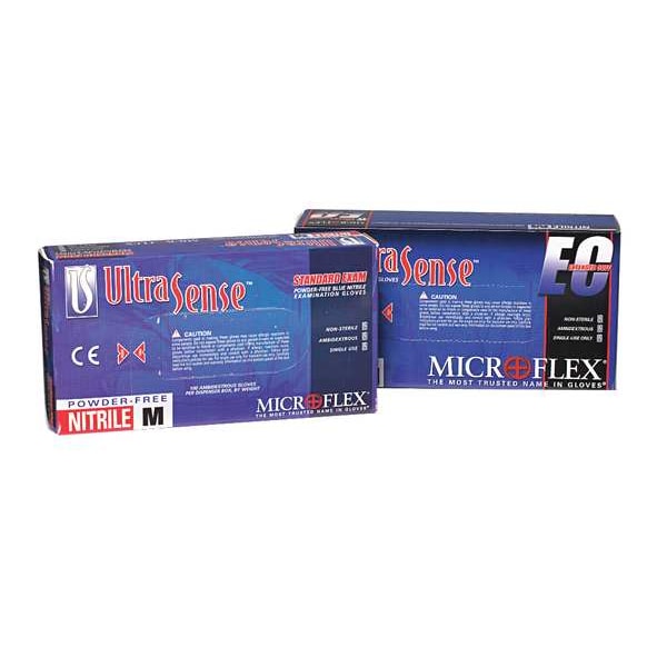 Exam Gloves, Nitrile, Powder Free, Blue, M, 100 PK