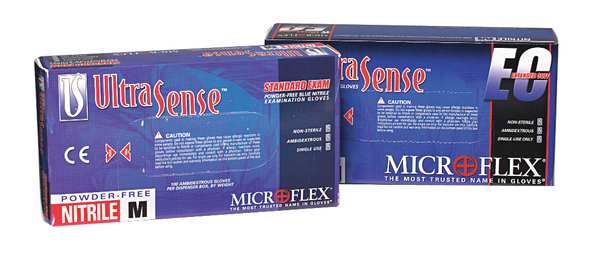 Exam Gloves, Nitrile, Powder Free, Blue, L, 100 PK