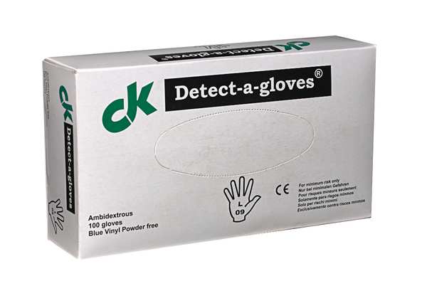Disposable Gloves, Vinyl, Powder Free, Blue, XL, 100 PK