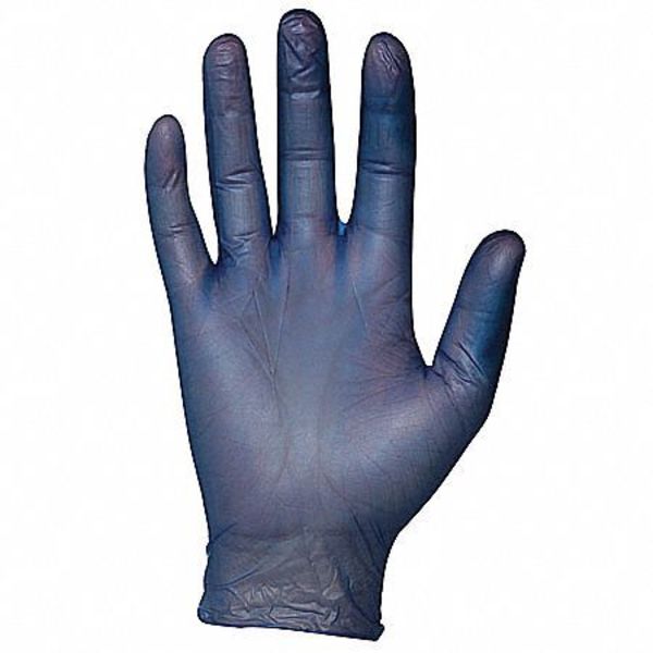 Disposable Gloves, Vinyl, Powder Free, Blue, L, 100 PK