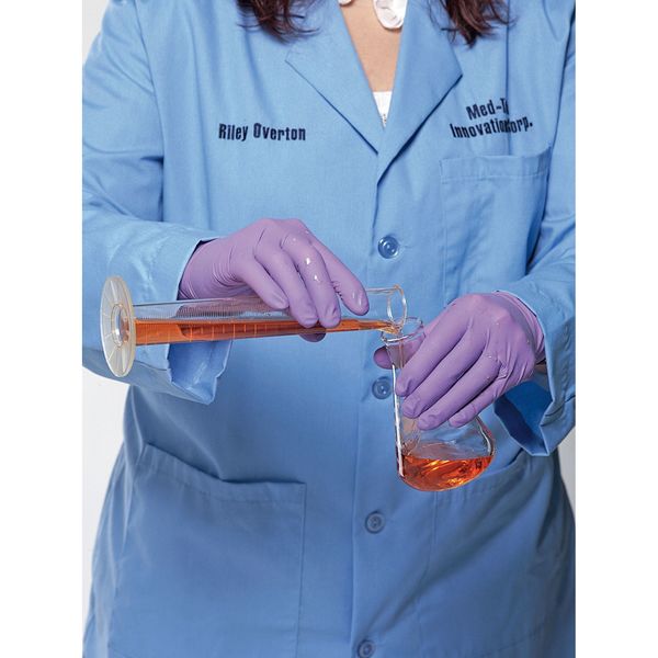 Disposable Trilites 993 Gloves, Natural Rubber Latex, Neoprene, Nitrile, Powder Free, Purple, M