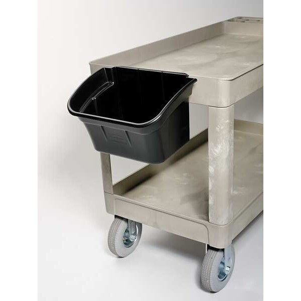 Utility Bin, 4 gal., Black, 17 In. W