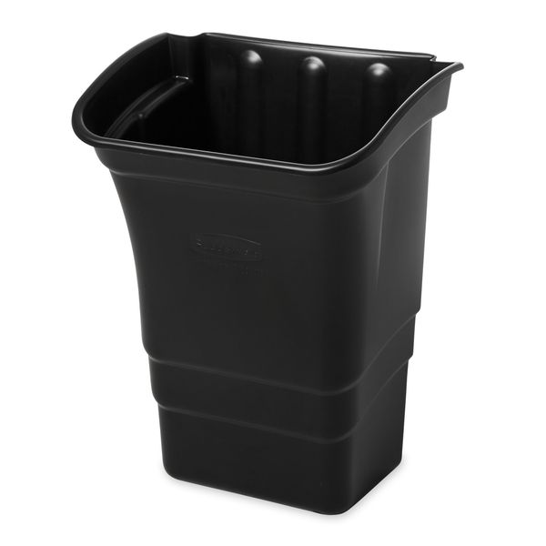 8 gal Trash Can, Black, Plastic