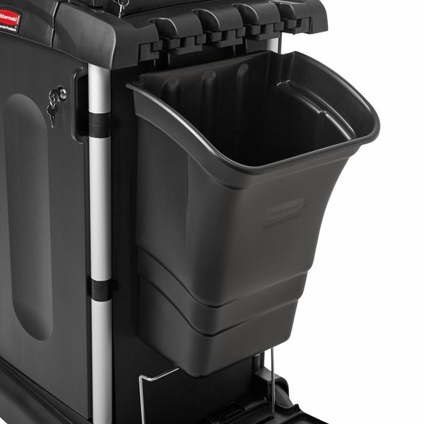 8 gal Trash Can, Black, Plastic