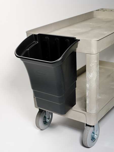 8 gal Trash Can, Black, Plastic
