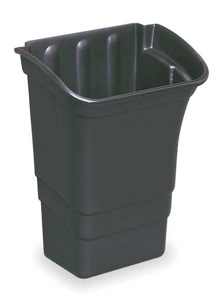 8 gal Trash Can, Black, Plastic