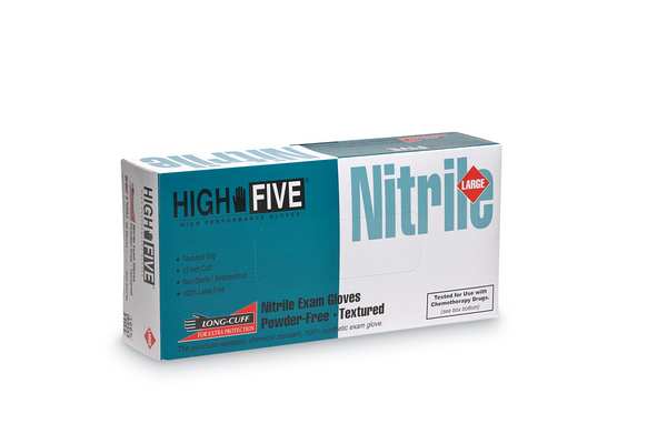 Fully Textured Exam Gloves, Nitrile, Powder Free, Green, S, 50 PK