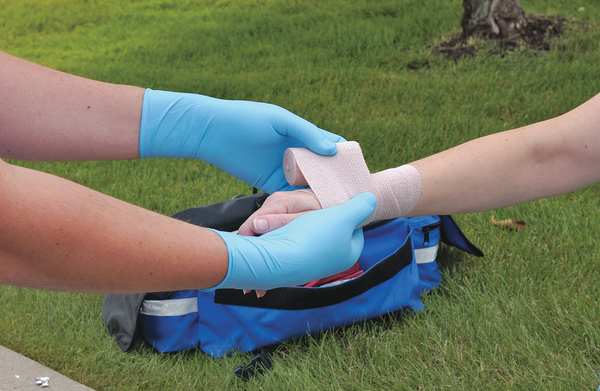 Exam Gloves, Nitrile, Powder Free, Blue, M, 50 PK