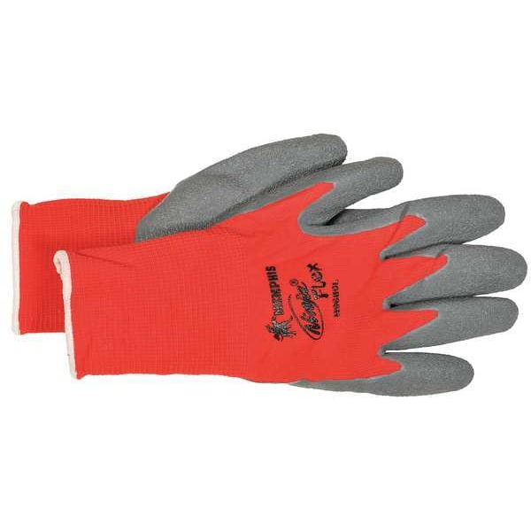 Latex Coated Gloves, Palm Coverage, Red/Gray, XL, PR