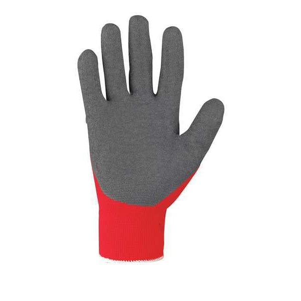 Latex Coated Gloves, Palm Coverage, Red/Gray, XL, PR