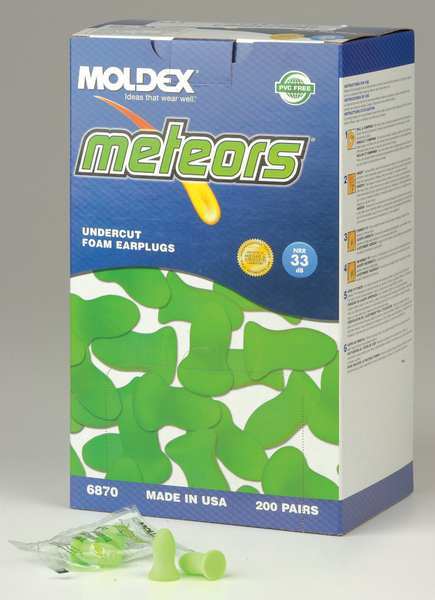 Disposable Uncorded Ear Plugs, Bell Shape, 33 dB, 200 Pairs