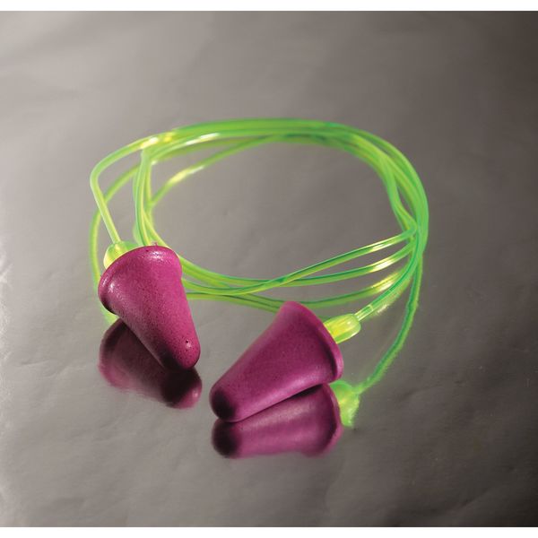 No-Touch Disposable Uncorded Ear Plugs, Bell Shape, NRR 29 dB, M, Purple, 100 Pairs