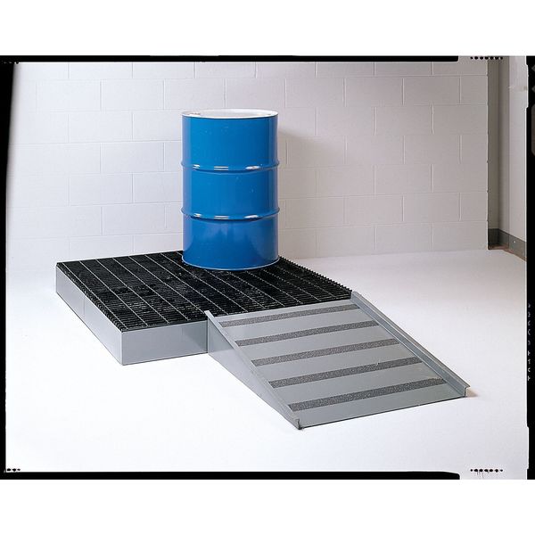 Forkliftable Drum Spill Containment Platform, 66 gal Spill Capacity, 4 Drum, 4,000 lb, Steel
