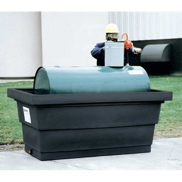 Drum Spill Containment Platform, 33 gal Spill Capacity, 2 Drum, 3,000 lb, Steel