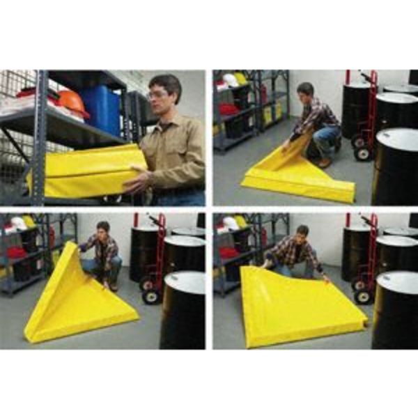 Drum Spill Containment Pallet, 7 gal Spill Capacity, 1 Drum, 2 lbs., PVC Fabric