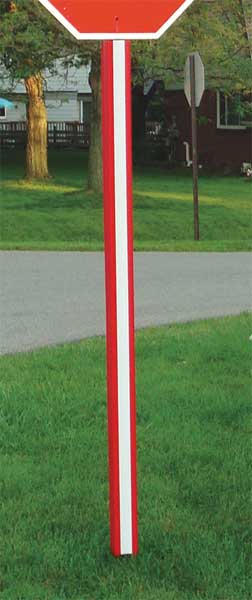 U-Channel Cover, Red/White, 7 ft H