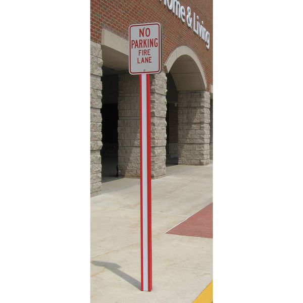 U-Channel Cover, Red/White, 7 ft H
