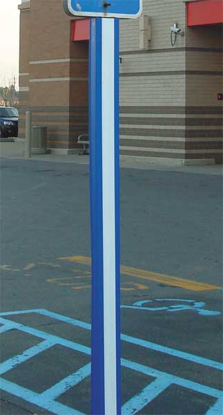U-Channel Cover, Blue/White, 7 ft H