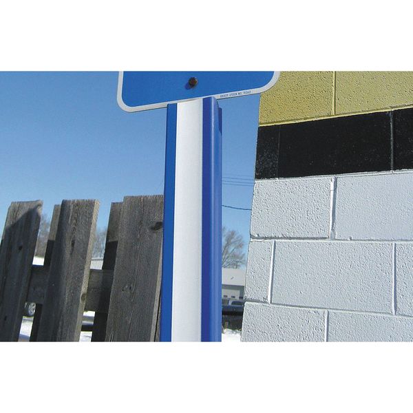 U-Channel Cover, Blue/White, 7 ft H
