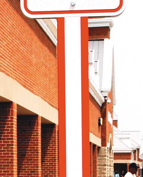 U-Channel Cover, Red/White, 2 ft H