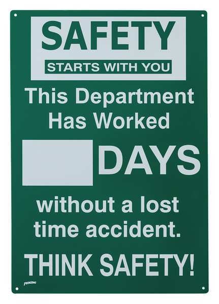 Safety Record Signs, 20 x 14In
