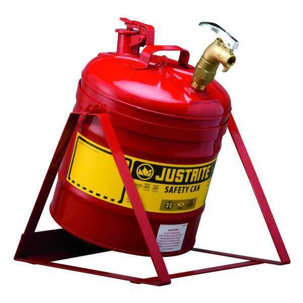 5 gal. Red Steel, Brass Type I Faucet Safety Can for Flammables