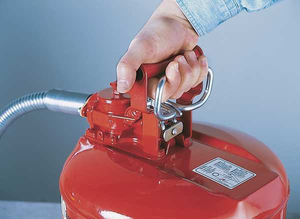 Type II Safety Can, 2 Gal Capacity, For Use With Diesel, Galvanized Steel, Yellow, Includes Hose