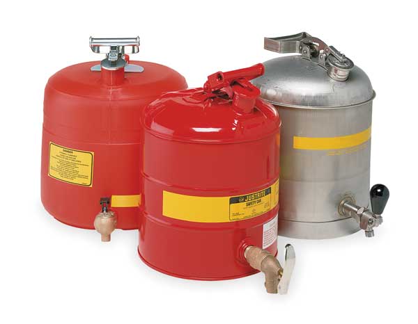 5 gal. Silver Stainless Steel Type I Faucet Safety Can for Flammables