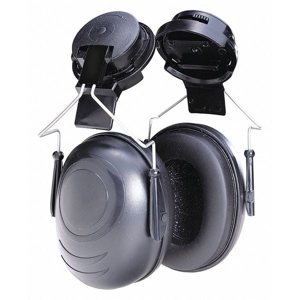 Hard Hat Mounted Ear Muffs, 24 dB, Sound Star, Black