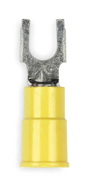 12-10 AWG Vinyl Block Fork Terminal #6 Stud PK25