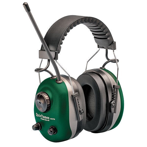 Over-the-Head Electronic Ear Muffs, 22 dB, QuieTunes, Green