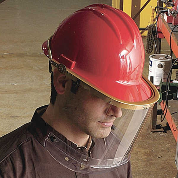 Hard Hat Clear Visor, Flat, Polyester