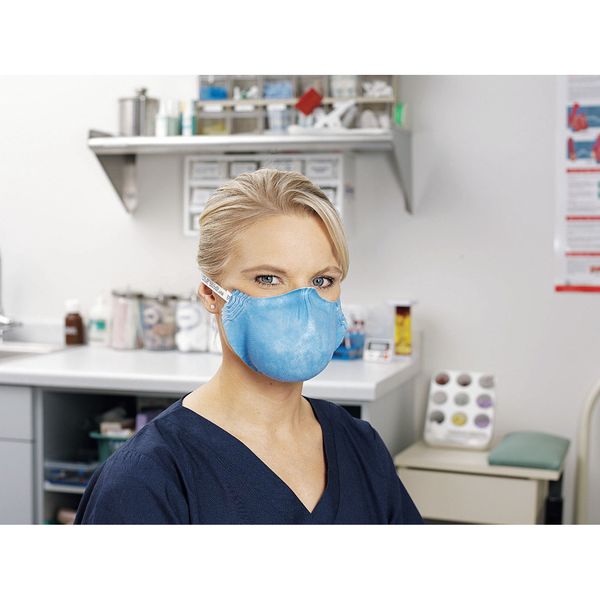 N95 Disposable Healthcare Respirator, L, Blue, PK20