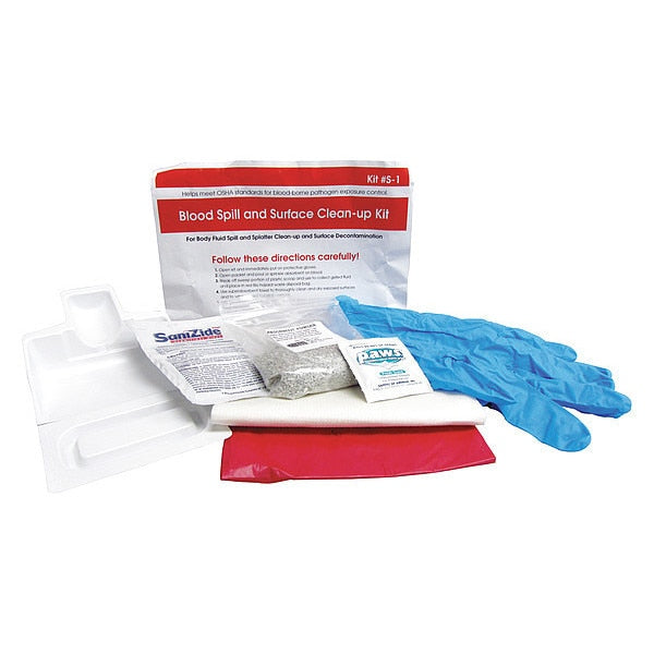 Biohazard Spill Kit, Absorbs 350mL Biohazardous Liquids, , Brown