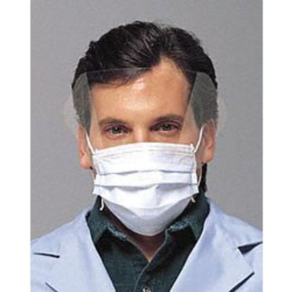 Disposable Procedural Face Mask and Eye Shield, Universal, Blue, 25PK