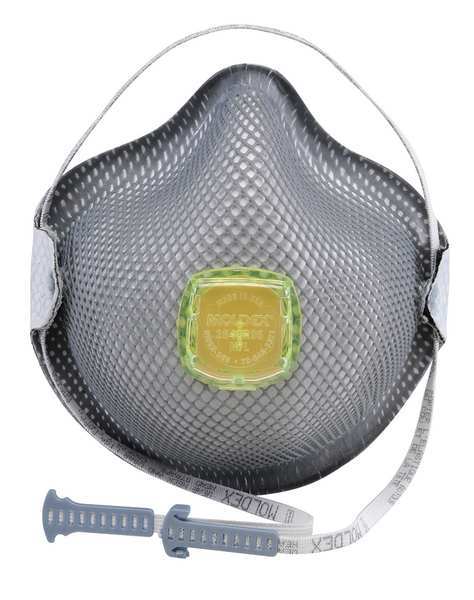 R95 Disposable Respirator w/ Valve, M/L, Gray, PK10