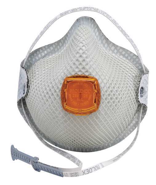 N95 Disposable Respirator w/ Valve, M/L, White, PK10