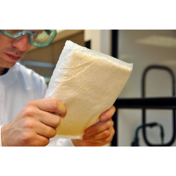 Sorbents, 2 gal/pk; 0.1 gal/pillow, Harsh Chemicals Absorbed, Yellow, Meltblown Polypropylene