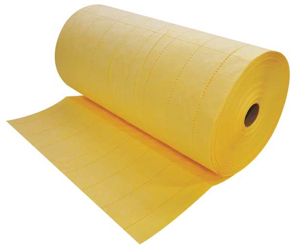 Sorbents, 71 gal. Harsh Chemicals Absorbed, Yellow, Polypropylene