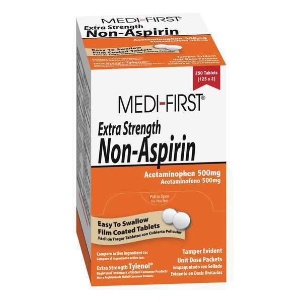 Extra Strength Non-Aspirin, 500mg, PK250 (125 pks of 2)