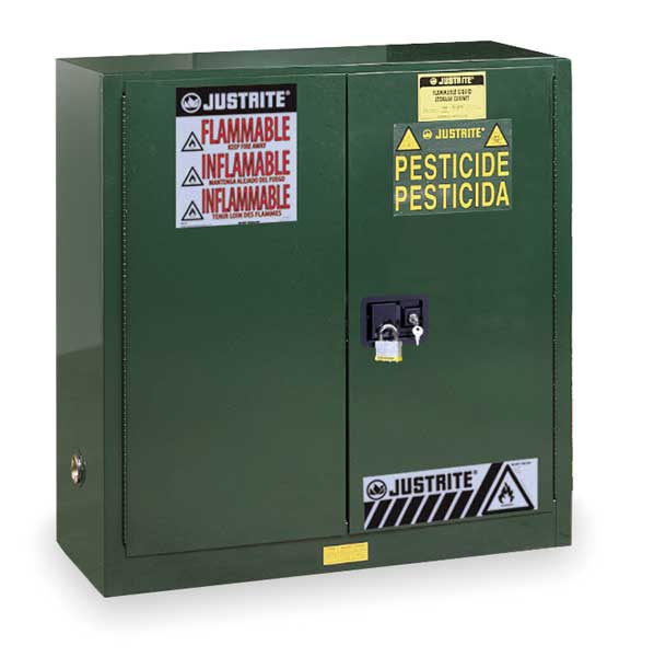 Cabinet, Pesticide, Green, 30 Gallon