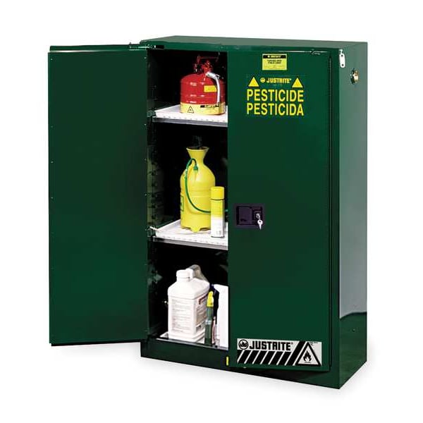 Cabinet, Pesticide, Green, 45 Gallon