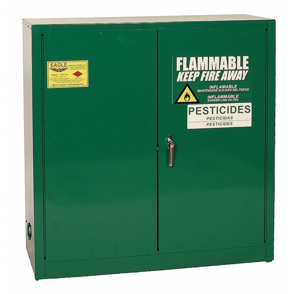 Steel Cabinet, Pesticide, Green, 30 Gal